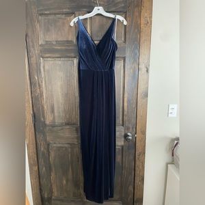 Jasmine B2 Navy Velvet Bridesmaid Dress